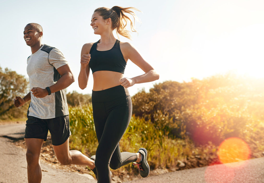 couple running in nature